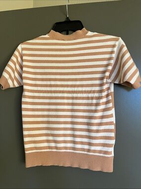 Striped Knit Short Sleeve Top